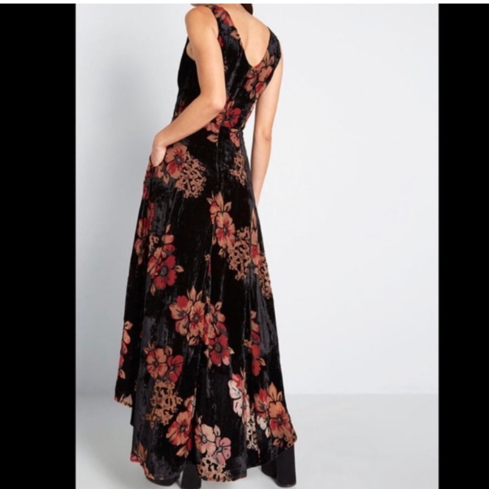 NOT FOR SALE ModCloth X Collectif Velvet Floral High Low Dress - Picture 3 of 12